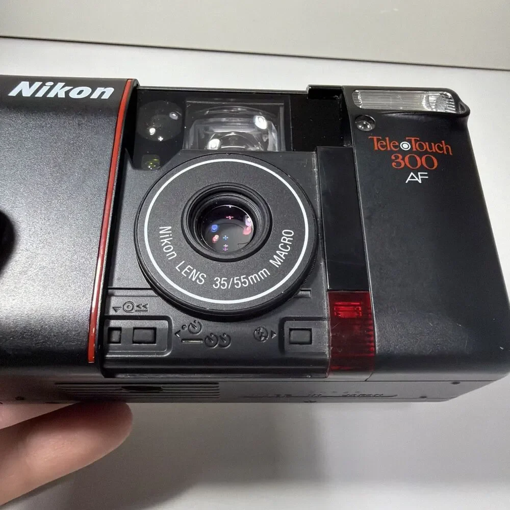 Nikon Tele Touch 300 AF Point & Shoot 35mm Film Camera 35-55mm Macro Lens TESTED